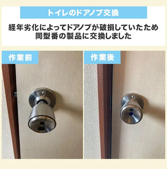 トイレのドアノブ交換