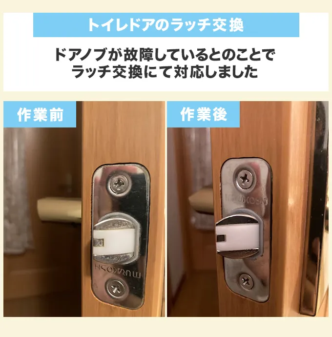 トイレドアのラッチ交換