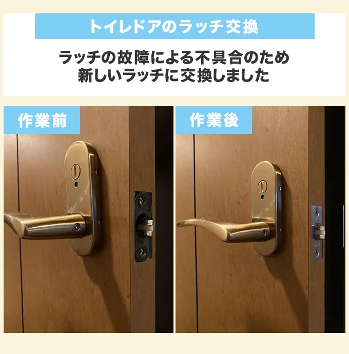 トイレドアのラッチ交換