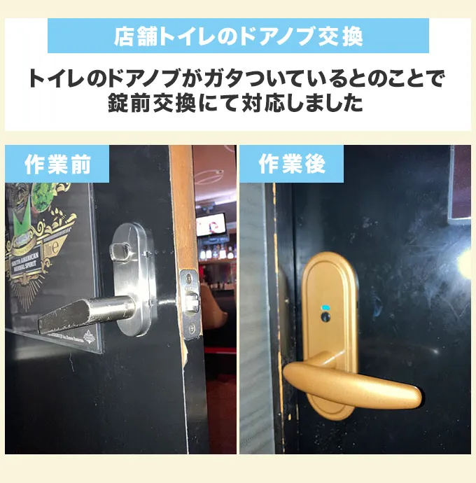 店舗トイレのドアノブ交換