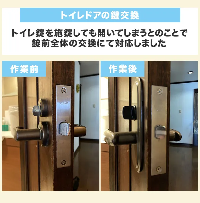 トイレドアの鍵交換