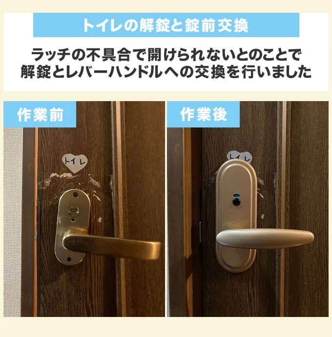 トイレの解錠と錠前交換