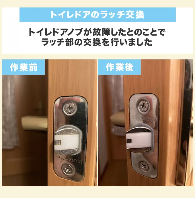 トイレドアのラッチ交換