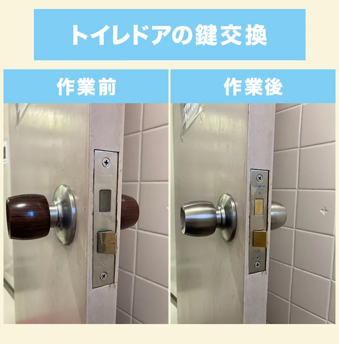 池田市　トイレドアの鍵交換