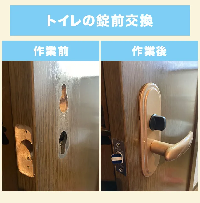 横浜市栄区　トイレの錠前交換