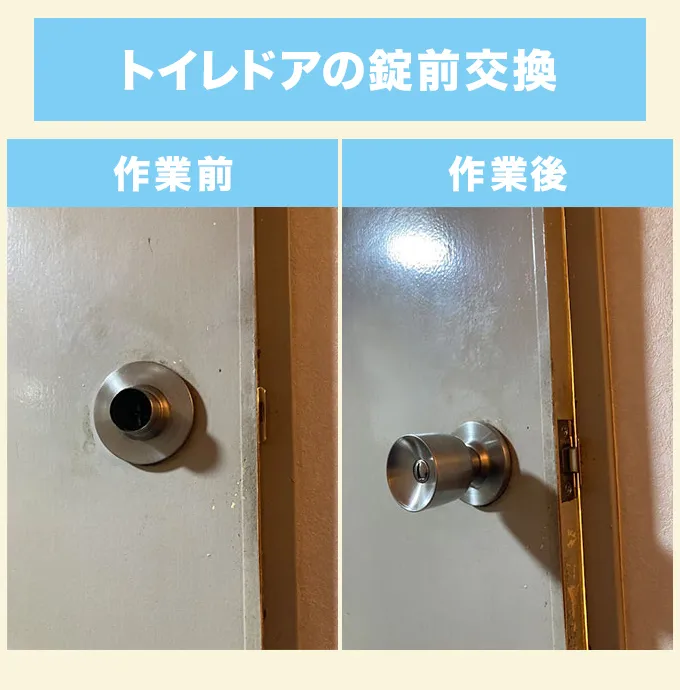 川崎市幸区　トイレドアの錠前交換