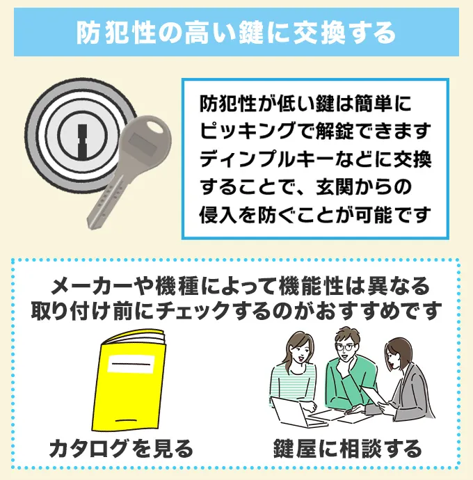 防犯性の高い鍵に交換する