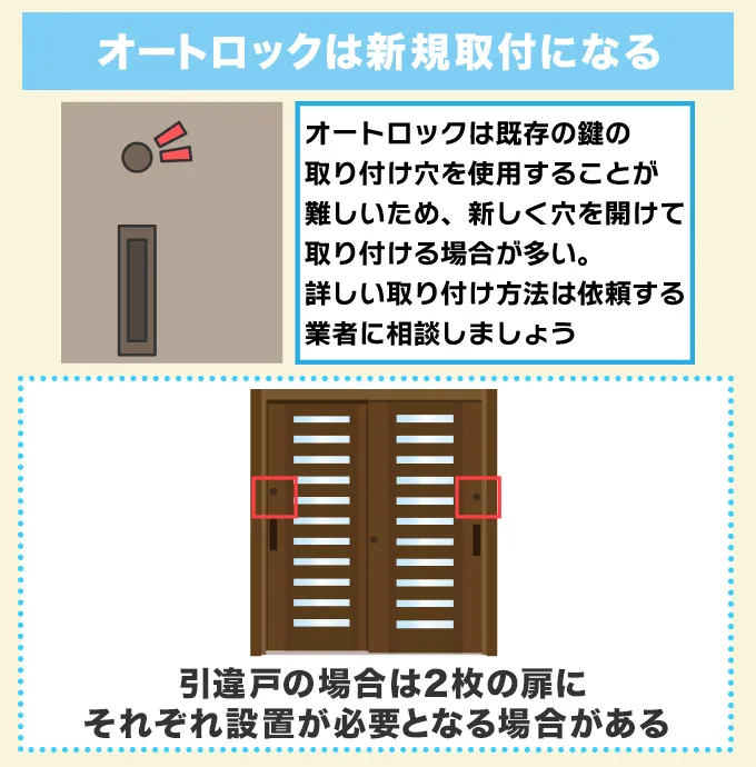 引き戸をオートロックにするときは新規取付