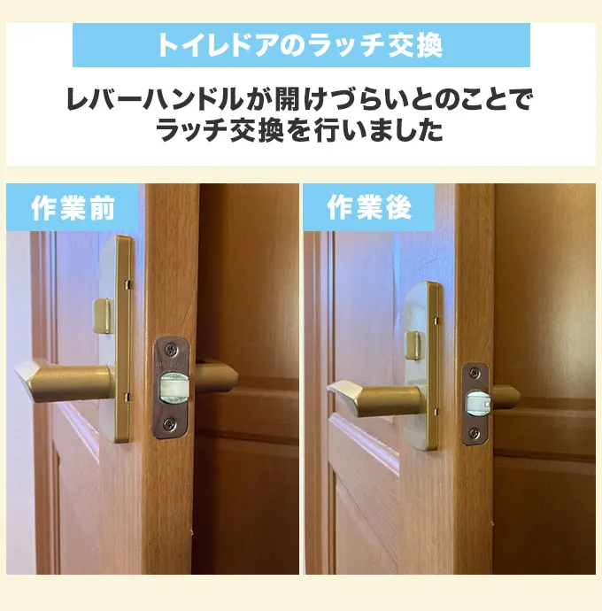 トイレドアのラッチ交換