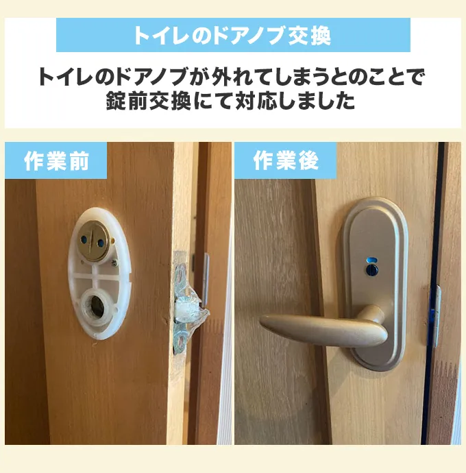 トイレのドアノブ交換