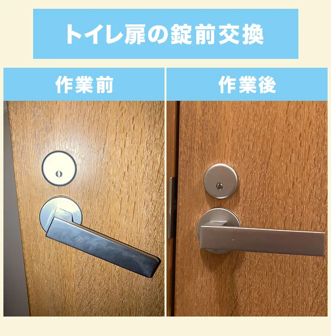 トイレ扉の錠前交換