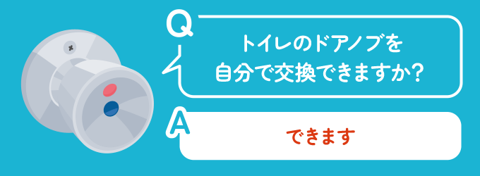 トイレのドアノブは、プラスドライバーやマイナスドライバーなどの基本的な工具があれば、取り外すことができご自身で交換することも可能です。