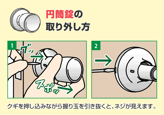 円筒錠の取り外し方