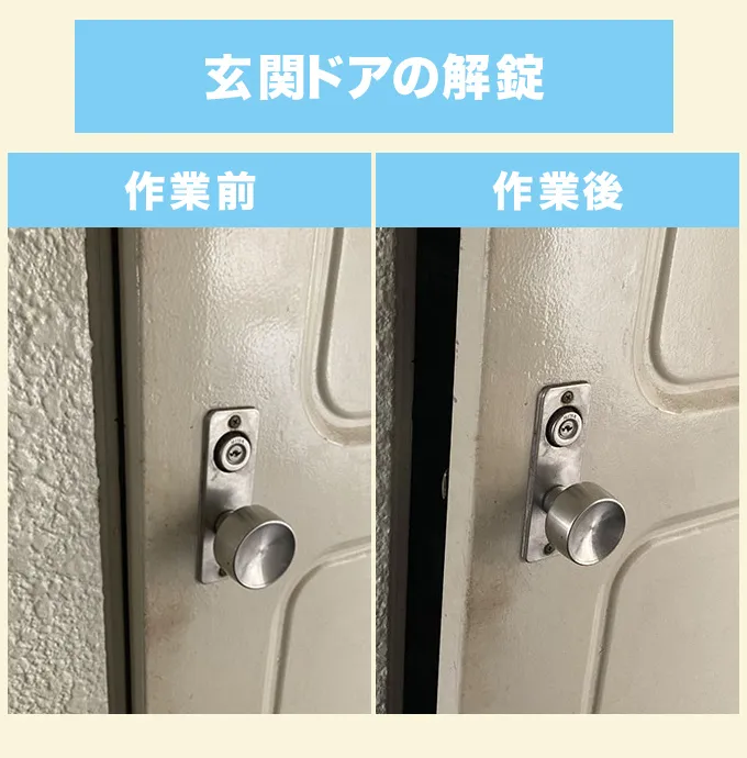 戸建て玄関ドア　解錠