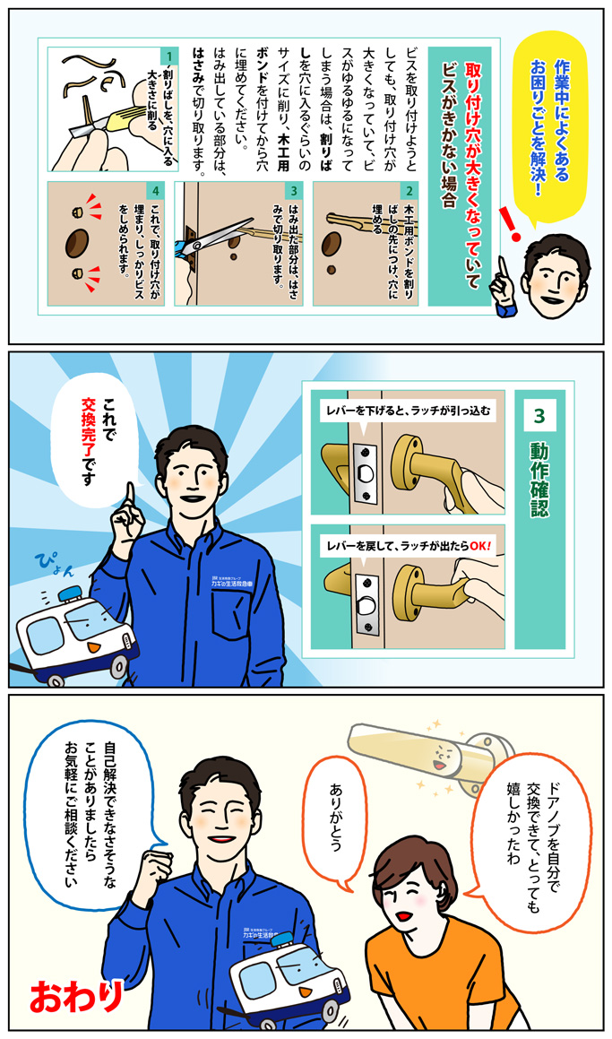 室内のドアノブ交換⑦