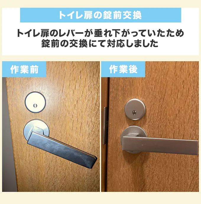 トイレ扉の錠前交換