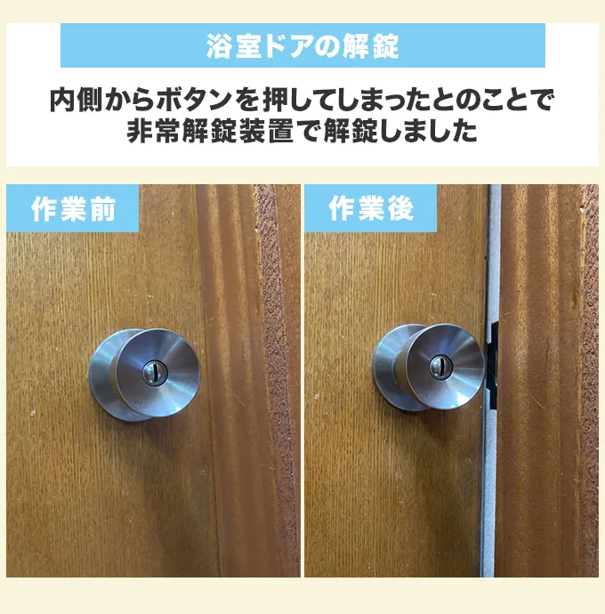浴室ドアの解錠