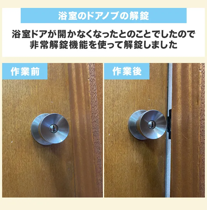 浴室ドアの解錠