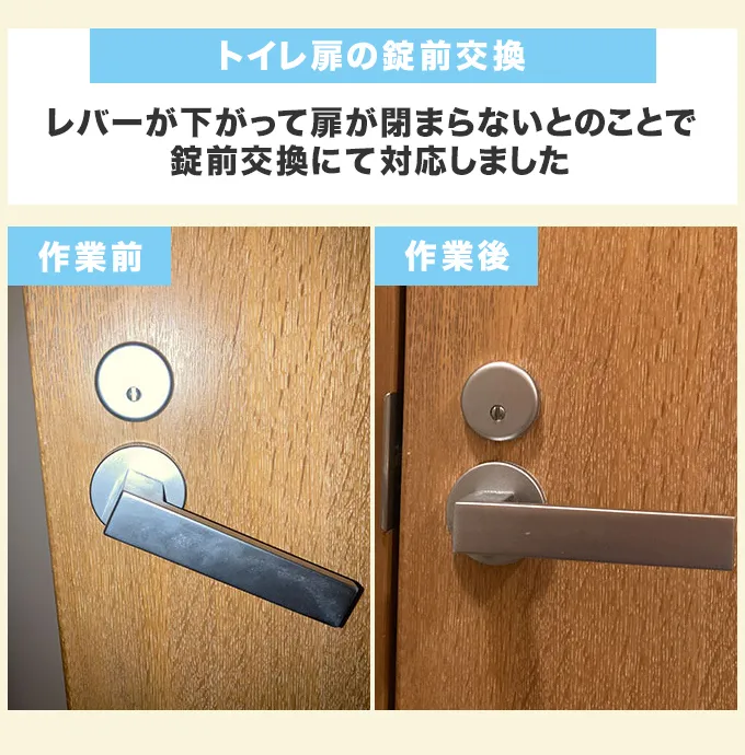 トイレ扉の錠前交換
